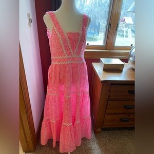 NWT Pollie Cotton Midi Dress Pink Shandy Invest A Gator size 6 (MSP is $258).